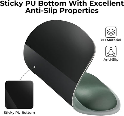 EooCoo Ergonomic Mouse Pad with Gel Wrist Rest Support, Middle Concave Design for Natural Wrist Alignment, Non-Slip Base Mousepad for Laptop, Computer, Office Desk Accessories, Carpal Tunnel Syndrome