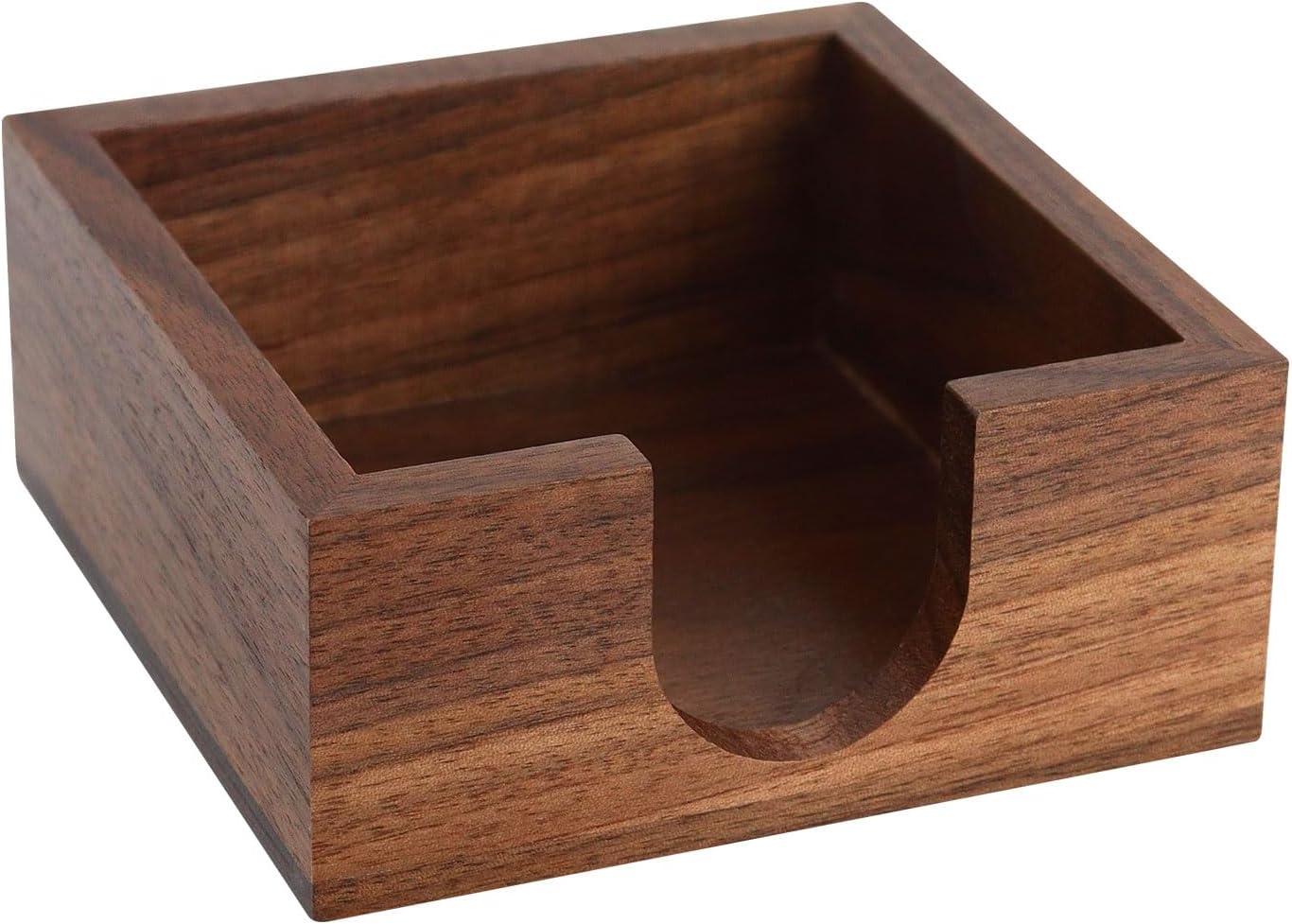 MultiBey Walnut Wood Sticky Notes Holder for Desk, 4x6 Inch Self -Sticky Note Memo Holder, Wooden Sticky Note Dispenser Office Desk Organizer for Dorm Room Office Home School (S)