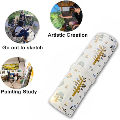 Paint Brush Holder Storage 20 Slots,Art Brush Roll Canvas Pouch,Roll Up Brush Bag Case,Paint Storage Canvas Pouch for Watercolor Gouache