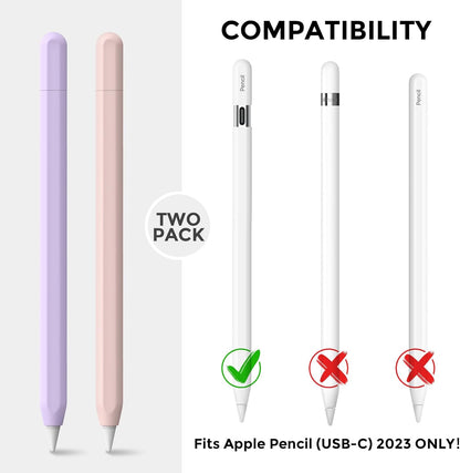 AhaStyle Silicone Case for Apple Pencil (USB-C) 2023 Ultra Thin Proteative Cover Skin Apple Pencil Sleeve Anti-Slip Grip Compatible with Apple Pencil USB C (Lavender)