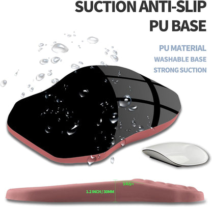 Ergonomic Raised Mouse Pad Wrist Support with Bilateral Slope Memory Foam Mousepad for Wrist Rest and Carpal Tunnel Pain Relief 11.8x7.9〃 Black