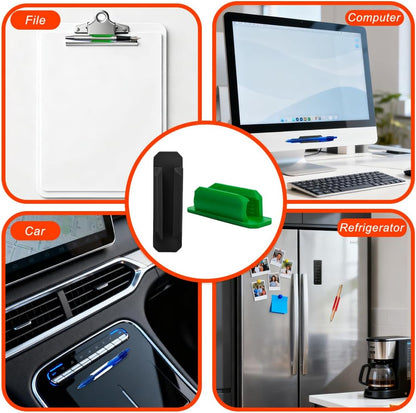 10 Pcs Silicone Pen Holder for Wall,Adhesive Pencil Holder for Clipboard Student Desk Classroom (5-colors)
