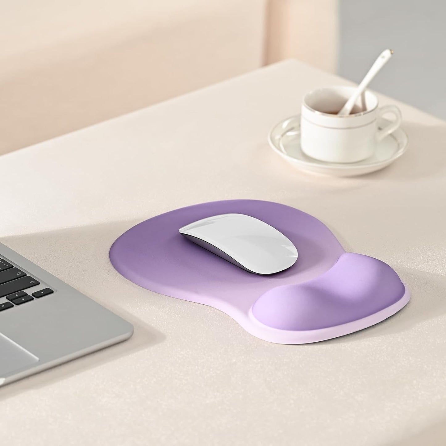 EooCoo Ergonomic Mouse Pad with Gel Wrist Rest Support, Middle Concave Design for Natural Wrist Alignment, Non-Slip Base Mousepad for Laptop, Computer, Office Desk Accessories, Carpal Tunnel Syndrome