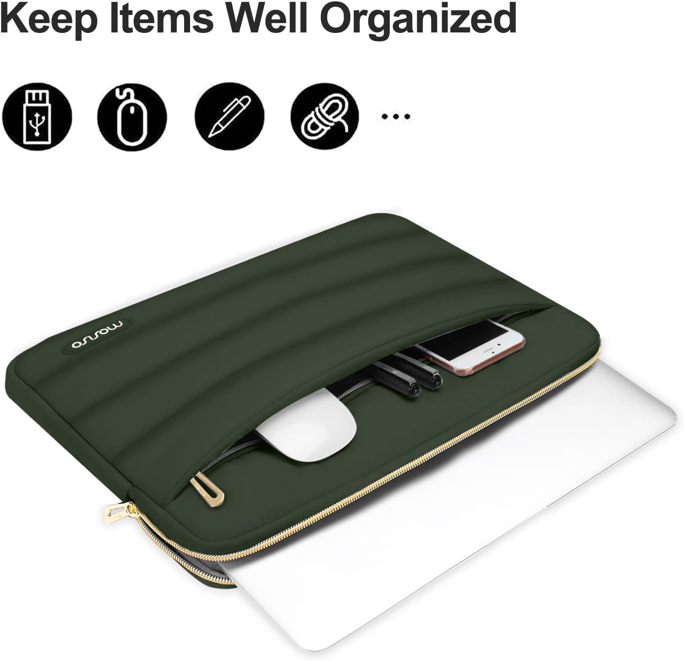 MOSISO Laptop Case 13.3 inch,13-13.3 inch Puffy Laptop Sleeve Compatible with MacBook Neo/Air 13.6 M5 M4 M3 M2 M1/Pro 13/14,HP Dell ASUS Lenovo,Polyester Horizontal Bag with Small Case, Sand