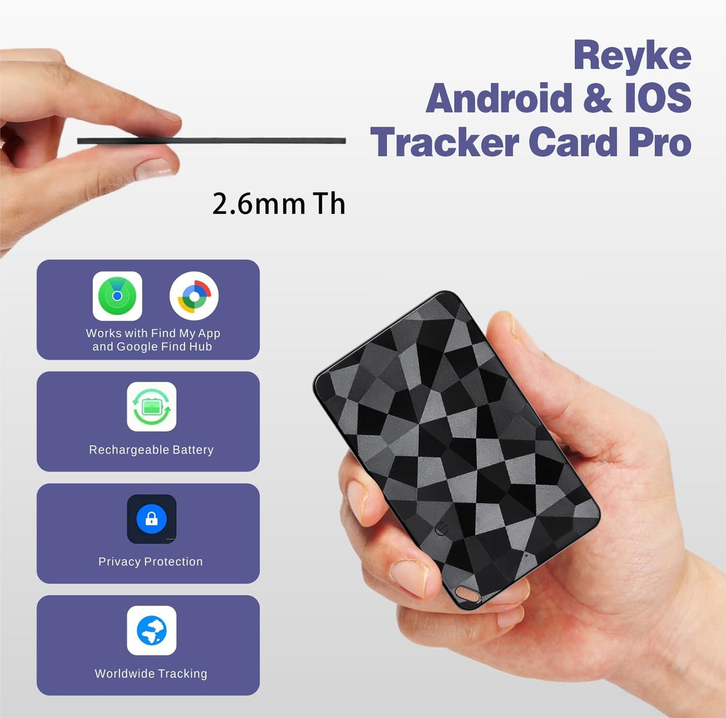 2026 New Wallet Tracker for Both iOS & Android Phones, Dual System Rechargeable Tracking Card Compatible with Apple Find My & Google Find Hub Device for Luggage, Passport, Purse Gift