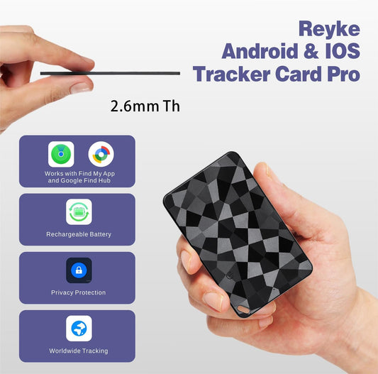 2026 New Wallet Tracker for Both iOS & Android Phones, Dual System Rechargeable Tracking Card Compatible with Apple Find My & Google Find Hub Device for Luggage, Passport, Purse Gift