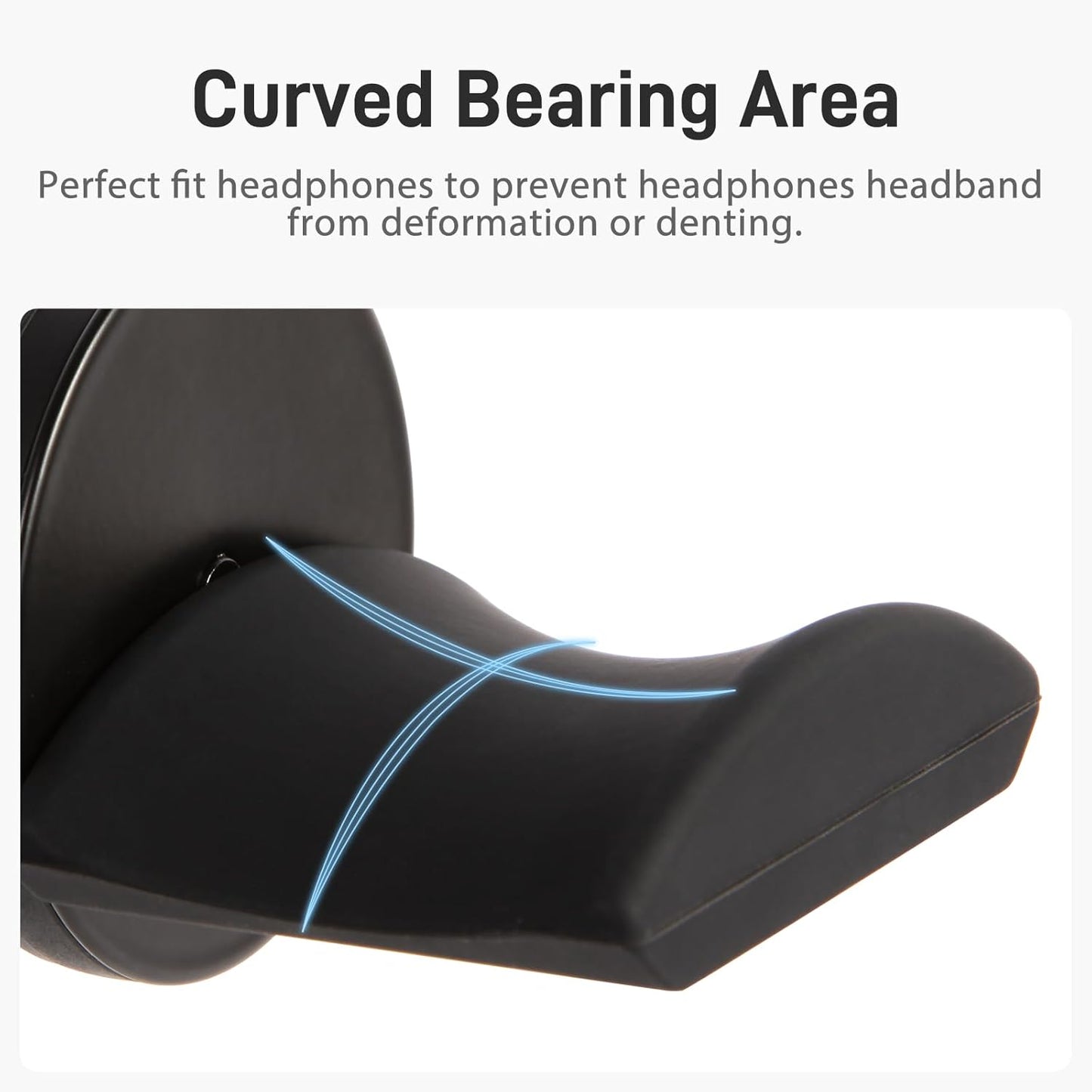 Magnetic Headphone Holder, up to 30lbs, Headset Hooks, Headphone Hanger for Desk & Table, Headphone Mount Stand with Rubber Pad, Compatible with All Computer/Gaming Headsets