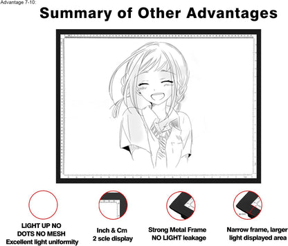 WELZK Light Board A3, 16.6×12.6inchs Light Pad, Side Button Design, 9 Levels/Stepless Dimming, Light Box Widely for Diamond Painting, Tracing, Weeding Vinyl etc.