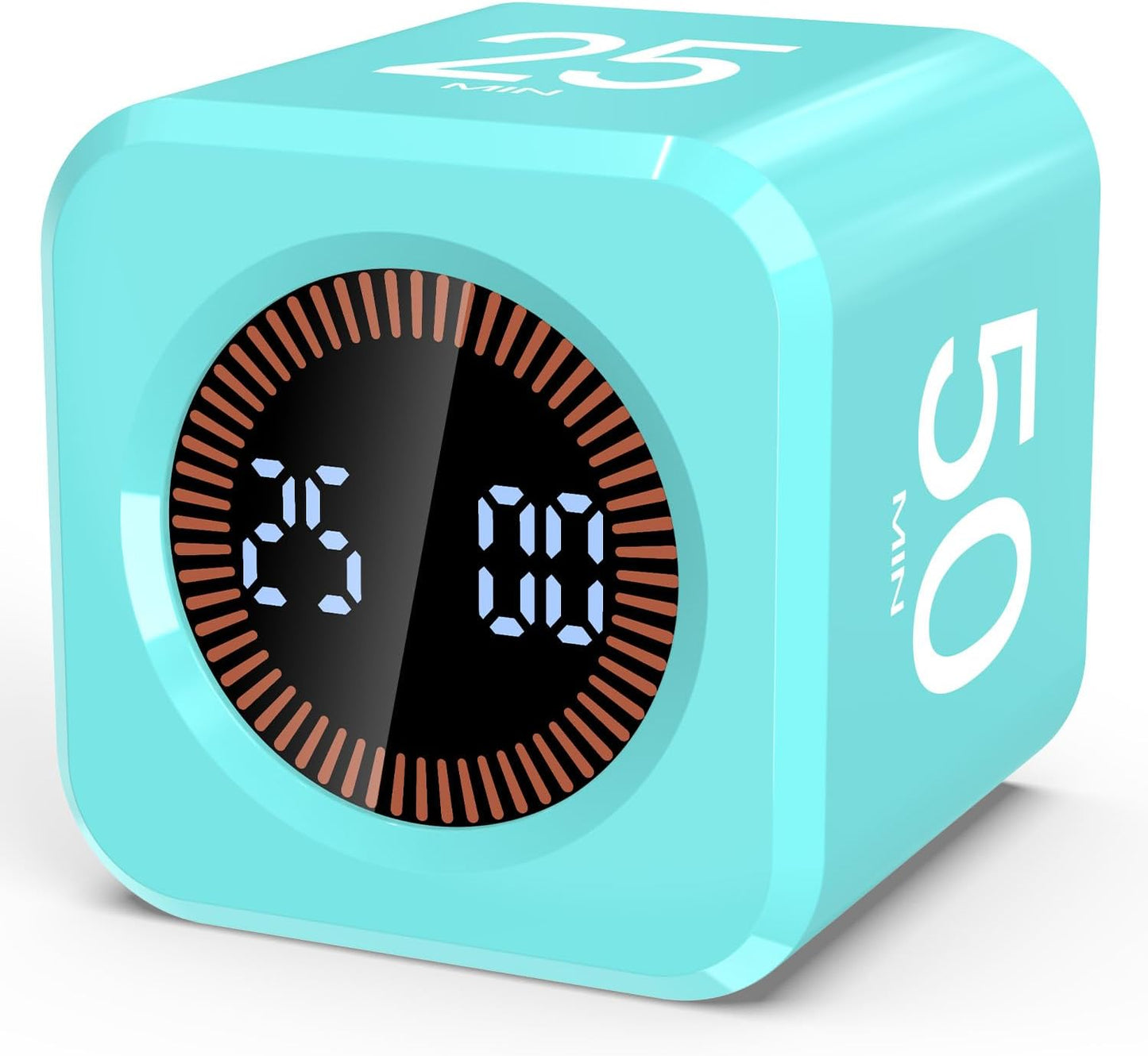 Digital Pomodoro Timer Cube 5/10/25/50min, Visual Productivity Flip Timer for Kids Classroom Desk, Custom Countdown, Silent and Sound Mode for ADHD Study Work Game Kitchen (Pink)