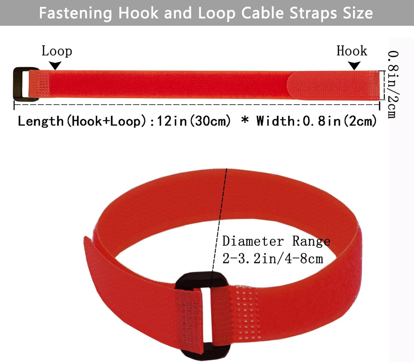 20 Pack (12 x 1 Inch) Reusable Fastening Cable Straps,Adjustable Multi-Purpose Hook and Loop Straps Nylon Cable Ties for Wire Cable Management Home Office Garage Outdoor Organization