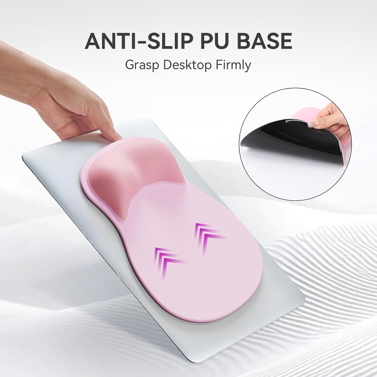 Ergonomic Mouse Pad with Wrist Rest,Cute Gel Mousepad Wrist Support - Small Mini Portable for Travel Mouse Pads for Desk Laptop,Computer,Office & Home Decor (Pink&Light Pink)