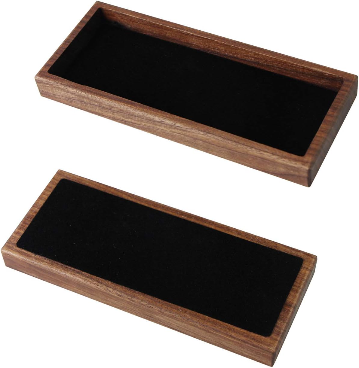 aufodara Wood Pen Tray Desktop Office Storage Box Coin Keys Holder