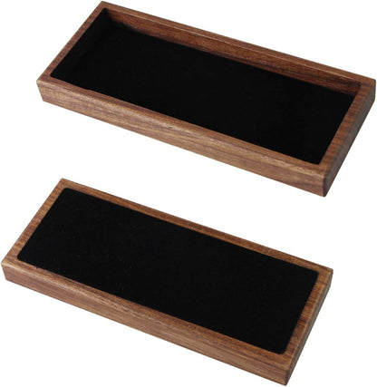 aufodara Wood Pen Tray Desktop Office Storage Box Coin Keys Holder