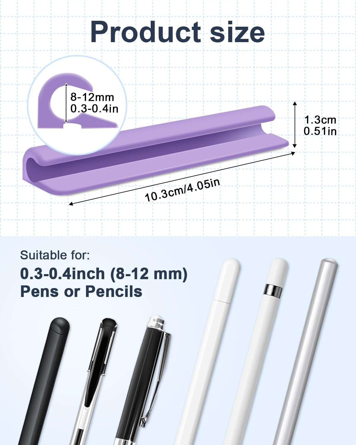 eZAKKA 2PCS Silicone Pencil Holder, Stylus Holder For Stylus Pens,For Most Pens,Pencils,Self-Adhesive Stick To Notebooks,Diary, Desks,Tablet, Black