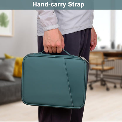 8-9 Inch Tablet Sleeve Bag, Padded Travel Pouch for Galaxy Tab A9 8.7/Tab A 8.4/Fire HD 8, Portfolio Style with Mesh Pocket and Compartments for Accessories (PU-Gray9)