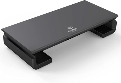 Klearlook Computer Monitor Stand for Desk, Adjustable Foldable Monitor Riser with Storage Drawer & Tablet Phone Holder for Office, Home, Laptop, Desktop (Black)
