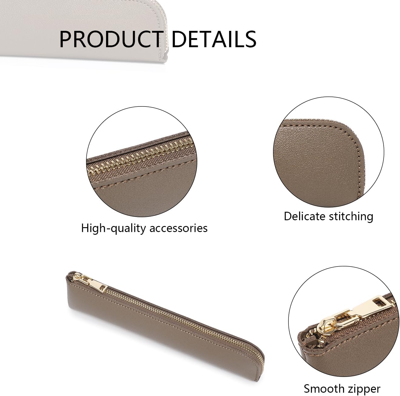 Canvas Pencil Case Small Pencil Pouch Slim Lightweight Pen Case Holder Cute Zipper Bag for School Office