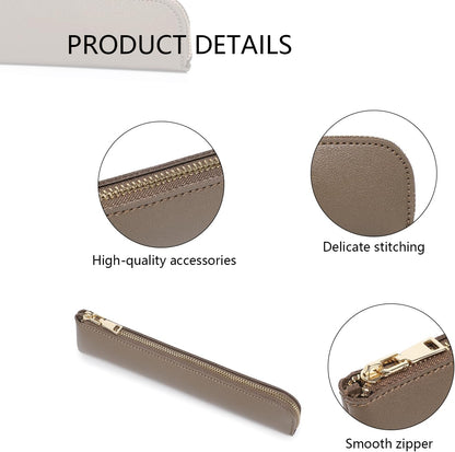 Canvas Pencil Case Small Pencil Pouch Slim Lightweight Pen Case Holder Cute Zipper Bag for School Office