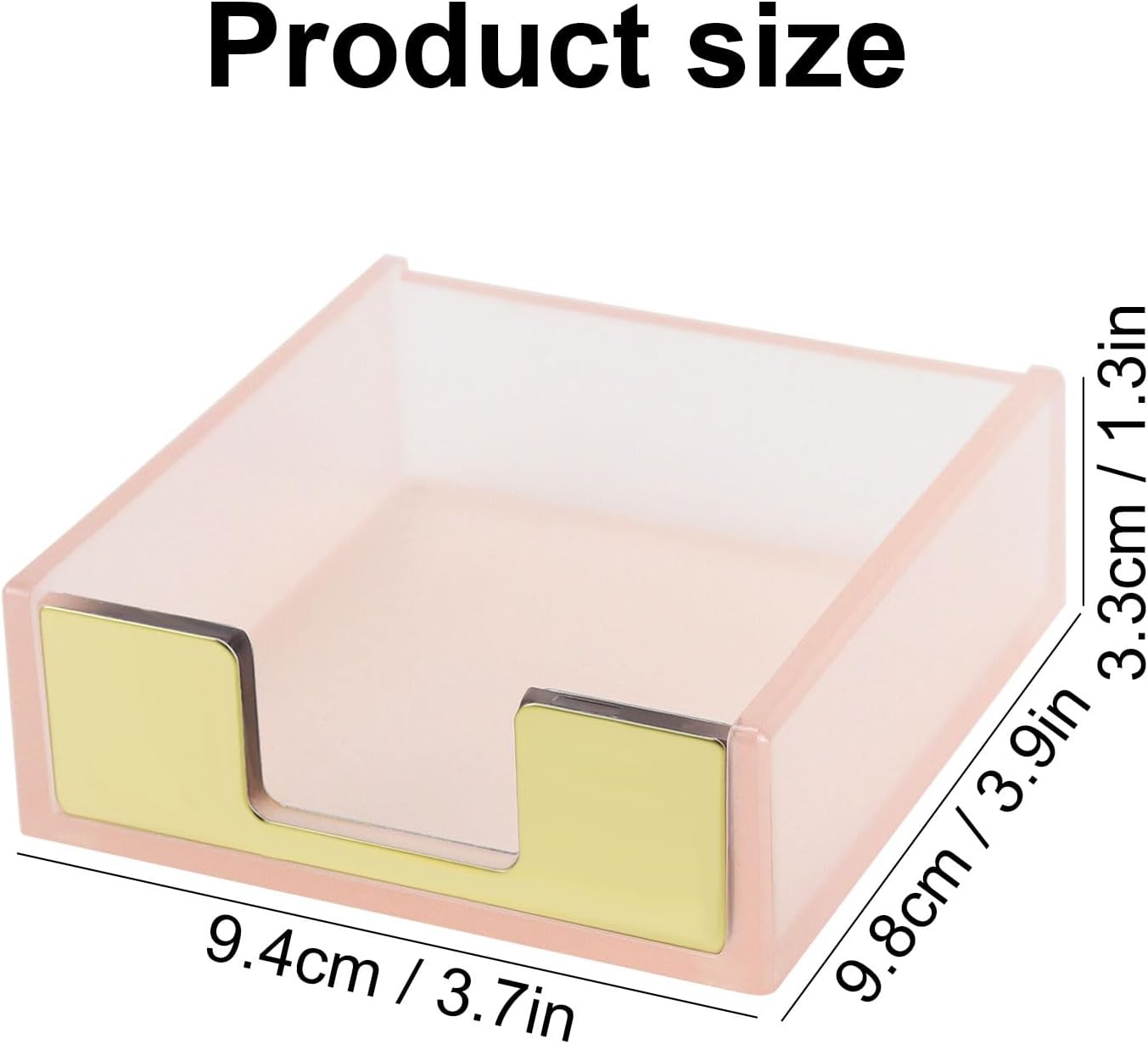 MultiBey Gold Sticky Notes Holder Clear Acrylic Memo Pad Dispenser Post it Note Holder Desk Supplies Organizer Accessories for Office Home Schools (Gold)