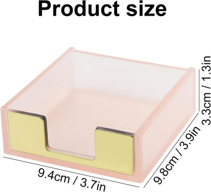 MultiBey Gold Sticky Notes Holder Clear Acrylic Memo Pad Dispenser Post it Note Holder Desk Supplies Organizer Accessories for Office Home Schools (Gold)
