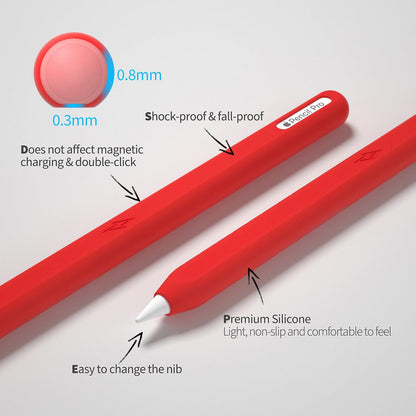Ultra Thin Protective Pencil Cover for Apple Pencil Pro &Apple Pencil 2nd Gen Silicone Case Sleeve Compatible with Apple Pencil Pro (Pink)