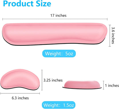 Dapesuom Mouse Wrist Rest, Ergonomic Memory Foam Mouse Wrist for Computer Desk Mats Support, PU Leather Hand Rest Pad Cushion for Gaming, Laptop, Men, Women, Pain Relief & Easy Typing, Black