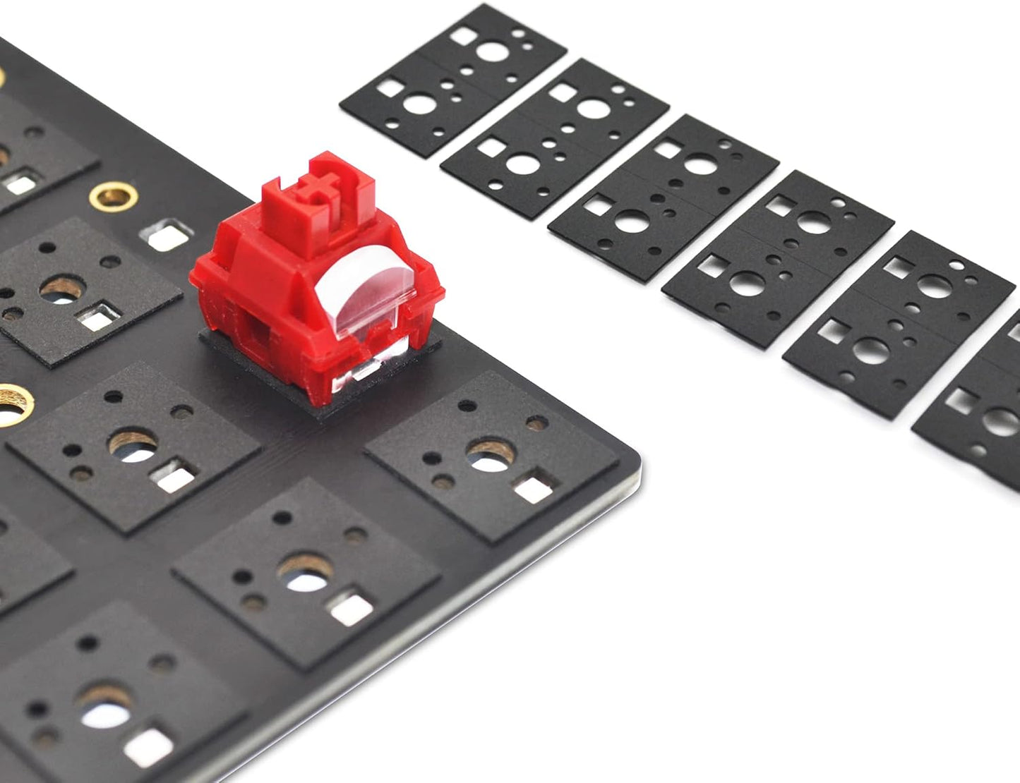 RUNJRX Keyboard PE Switch Pads 0.5mm Thick for 61/64/87/100/104/108 Hot Swap 120Pcs,White