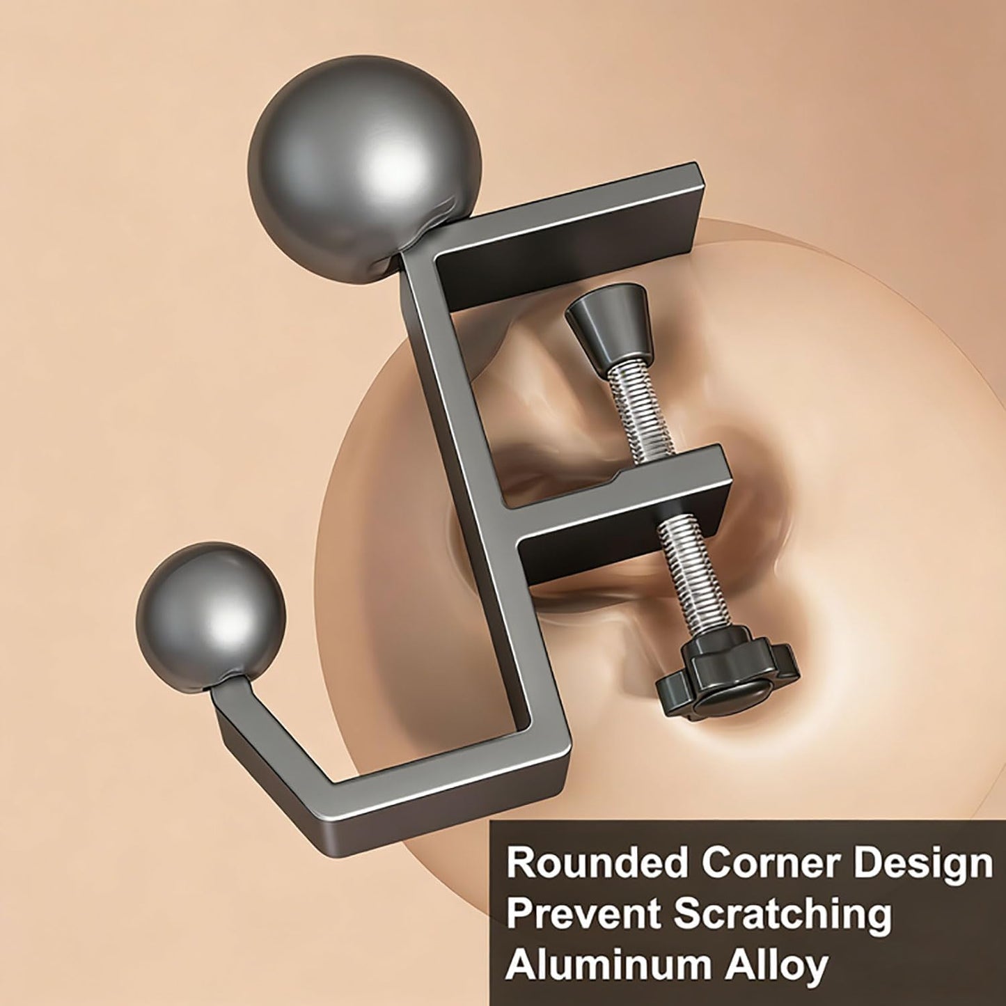 JAKO Headphone Stand - Aluminum Alloy Headphone Holder, Under Headset Stand for Desk Fit for PC Gaming Headset Hanger Hook Suitable for Office, Computer, Student Class Desk, Handmade Creator Table