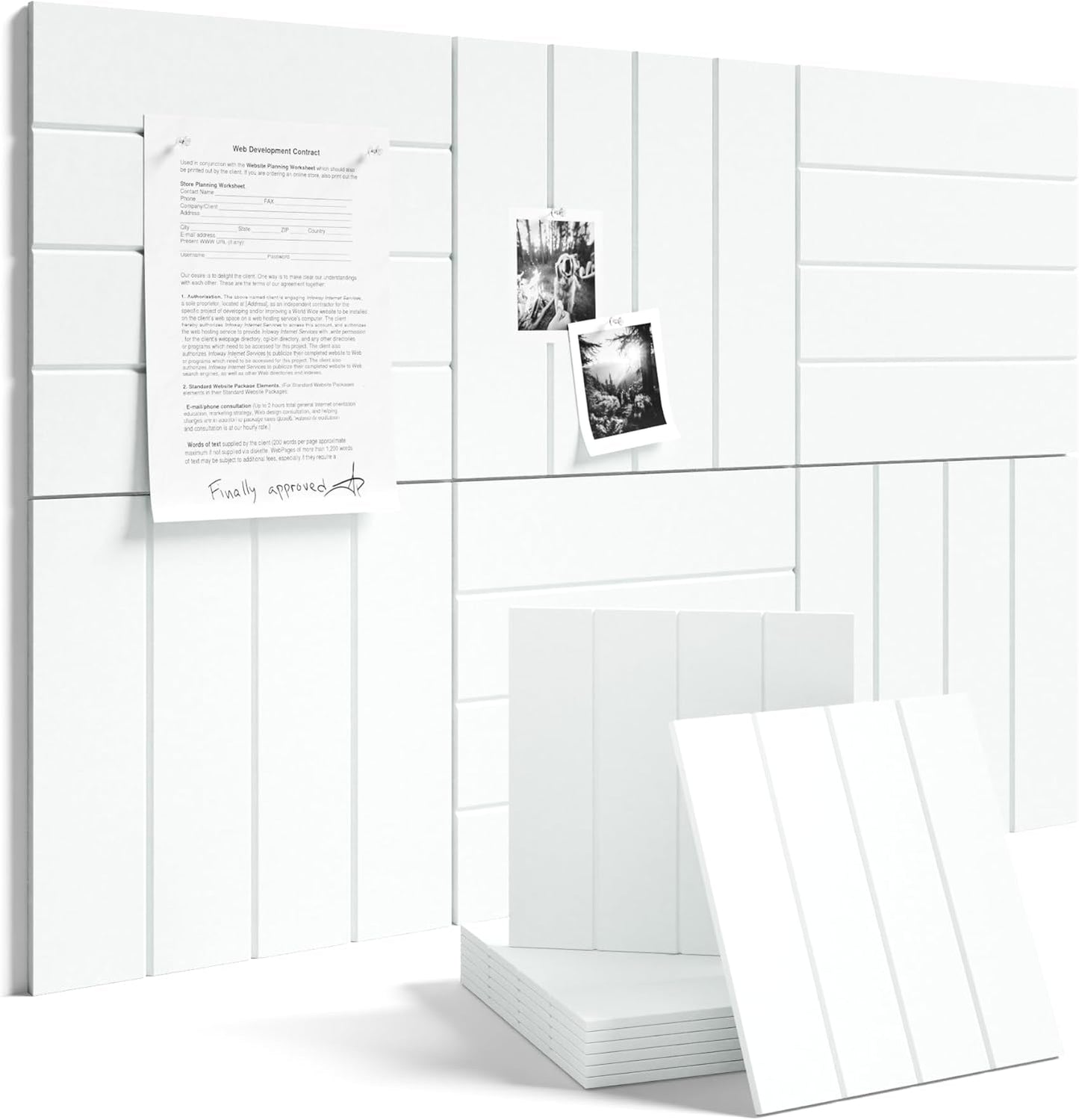 Fluxynara Large Felt Bulletin Board 48" x 36" Cork Board Alternative-12 Pack with 70 Safe Removable Adhesive Tabs, Cork Boards for Walls Cork Board for Home Office Classroom Pin Board (Oatmeal)
