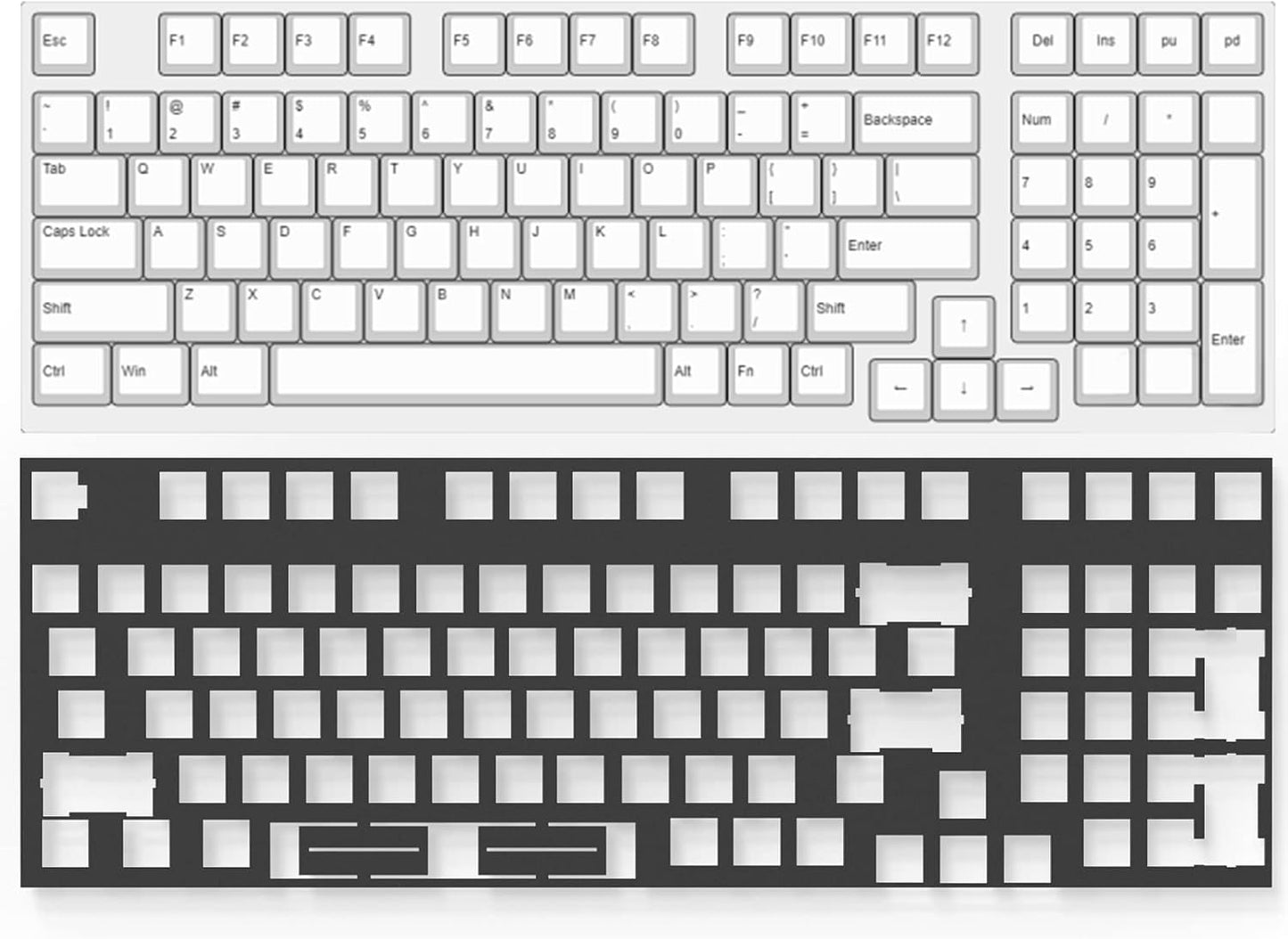 Poron Keyboard PCB Foam 84 Layout, Poron Switch Pads 120Pcs and Keyboard Sound Dampeners