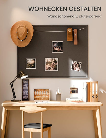 Fluxynara Bulletin Board, 23.6" x 17.5" Cork Board Alternative with 12 Safe Removable Adhesive Tabs, Foldable Felt Pin Board for Home Office, Classroom, Bedroom,Entryway for Walls—Sage