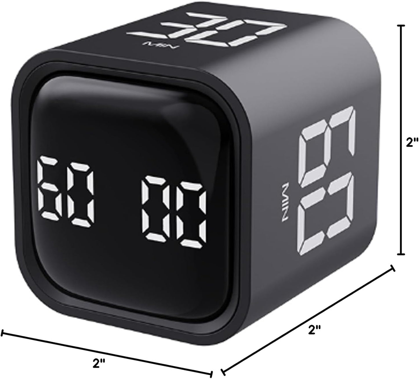 Rotating Pomodoro Timer 5,10,30, 60 Minutes Preset,Desk Productivity Flip Timer, Visual Cube Countdown Stopwatch,Custom Modes/Vibration/High/Low Volume,ADHD Timers, for Study, Work, School, Kitchen