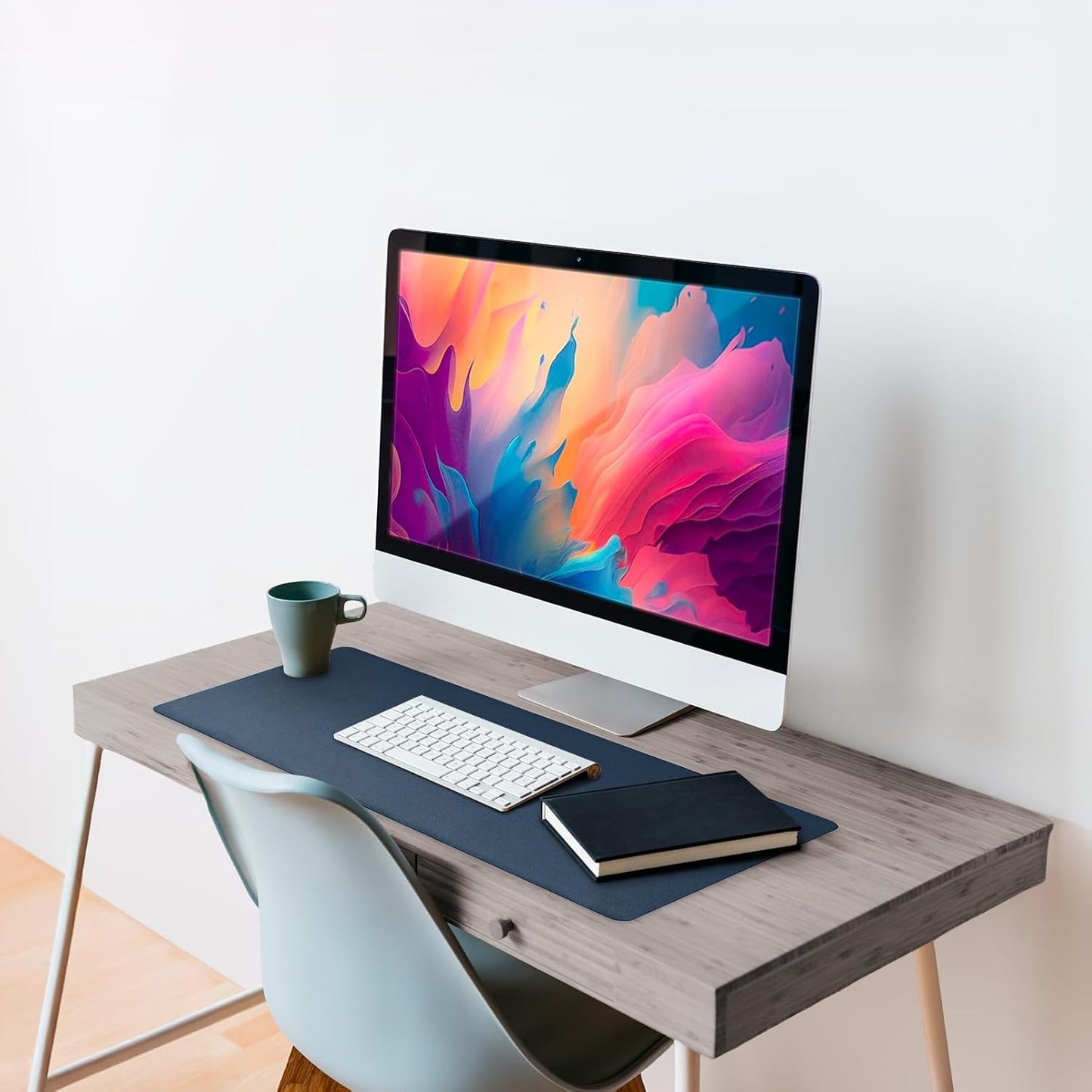 Leather Desk Pad 36" x 20", Vine Creations Office Desk Mat Waterproof Black - Premium Quality - Smooth Mouse Writing Surface - Maximum Protection Dual-Sided Pu Leather Blotter for Desk Office/Home