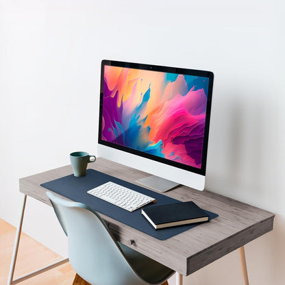 Leather Desk Pad 36" x 20", Vine Creations Office Desk Mat Waterproof Black - Premium Quality - Smooth Mouse Writing Surface - Maximum Protection Dual-Sided Pu Leather Blotter for Desk Office/Home