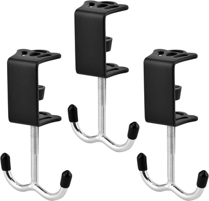 3 Pack Purse Hook for Table&Desk, 100lb Capacity High-Strength Alloy Hanger Multi-Use Desk Hooks with Adjustable Clamp-On Design for Handbag, Backpack, Headphone, Umbrellas