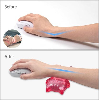 Ergonomic Gel Mouse Wrist Rest – Clear Cute Cat Mouse Wrist Rest, Comfort & Support for Typing and Gaming (Pink)