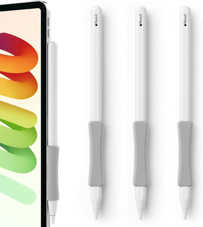3 Pack iPencil Grips Case Cover Silicone Sleeve Holder Compatible with Apple Pencil (USB-C)&Apple Pencil (2nd Generation),iPad Pro 11 12.9 inch 2018(White, Pink, Purple)