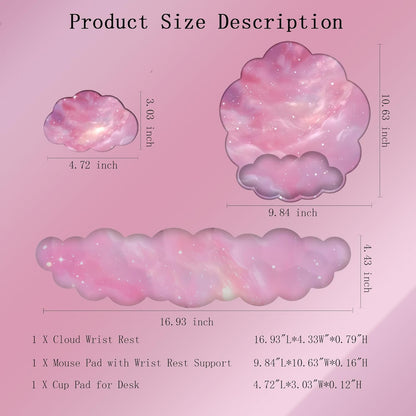 Cloud Keyboard Wrist Rest Dark Green Mouse Pad with Wrist Rest Ergonomic Wrist Pad Memory Foam Non-Slip Wrist Support for Computer Laptop Gaming Home Office Relief Typing Pain Green