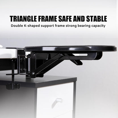Computer Arm Rest for Desk, 180° Adjustable Rotating Desk Extender Tray, 90° Foldable Elbow Arm Support, Ergonomic Desk Arm Wrist Rest Shelf for Home and Office