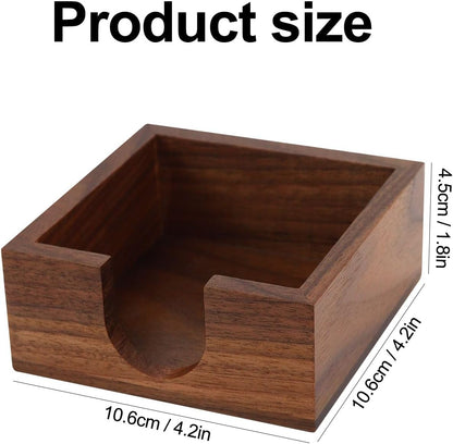MultiBey Walnut Wood Sticky Notes Holder for Desk, 4x6 Inch Self -Sticky Note Memo Holder, Wooden Sticky Note Dispenser Office Desk Organizer for Dorm Room Office Home School (S)