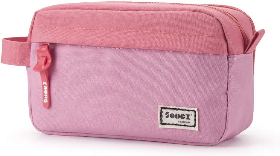 Sooez Original High Capacity Pencil Case, Big Pencil Bag Pouch Box Organizer Pen Case, Aesthetic Supply for Girls Adults, Portable Journaling Supplies with Easy Grip Handle & Loop, Mint Green