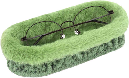 Glasses Holder,Anti-scratch Plush Lined Eyeglass Holder Stand for Nightstand Desk Storage Organizer