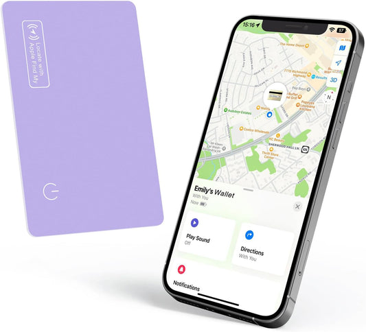 Eelexa Wallet Tracker Card, Rechargeable Thin Finder, Works with Apple Find My (iOS Only), Item Locator for Luggage Tags, Passports, Phone, IP68 Waterproof, 2 Pack