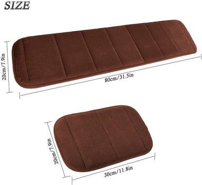 AUHOKY 2 Sets Ergonomic Computer Wrist Pad - Long & Short Size Combination Keyboard Rest Elbow Support Mat for Office, Desktop, Working, Gaming - Memory Foam Relieve Elbow Pain (Brown)