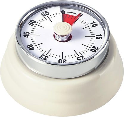Elegant Stainless Steel Vintage Kitchen Timer with Magnetic Attachment - 60-Minute Countdown & Audible Alarm, Perfect for Cooking, Office Tasks, and Study Sessions (01-red)