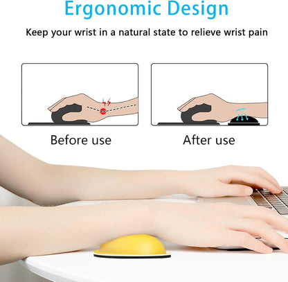 Dapesuom Mouse Wrist Rest, Ergonomic Memory Foam Mouse Wrist for Computer Desk Mats Support, PU Leather Hand Rest Pad Cushion for Gaming, Laptop, Men, Women, Pain Relief & Easy Typing, Black
