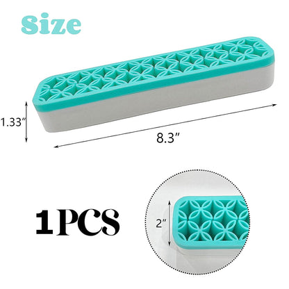 TANG SONG 2 PCS Rectangle Silicone Make up Brush Holder Cosmetic Storage Box Desktop Organizers (Black)