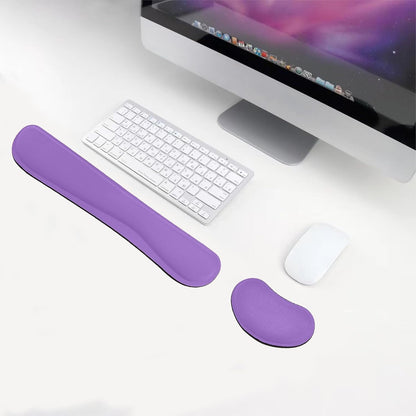 Keyboard Wrist Rest and Mouse Wrist Rest Set - Ergonomic Memory Foam Wrist Cushion - for Wrist Support on Computer, Laptop, Office, Playing Games, Typing Relieves Wrist Pain Rose Red