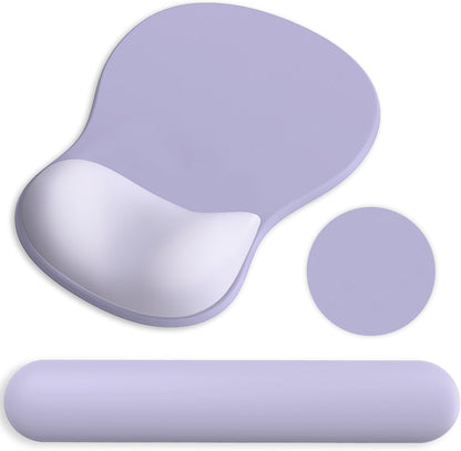 Ergonomic Mouse Pad with Wrist Rest and Keyboard Wrist Rest, Gel Mousepad and Wrist Rest for Computer Keyboard, Pain Relief, Non-Slip PU Base, Mouse Pad with Wrist Support for Gaming, Office, Brown