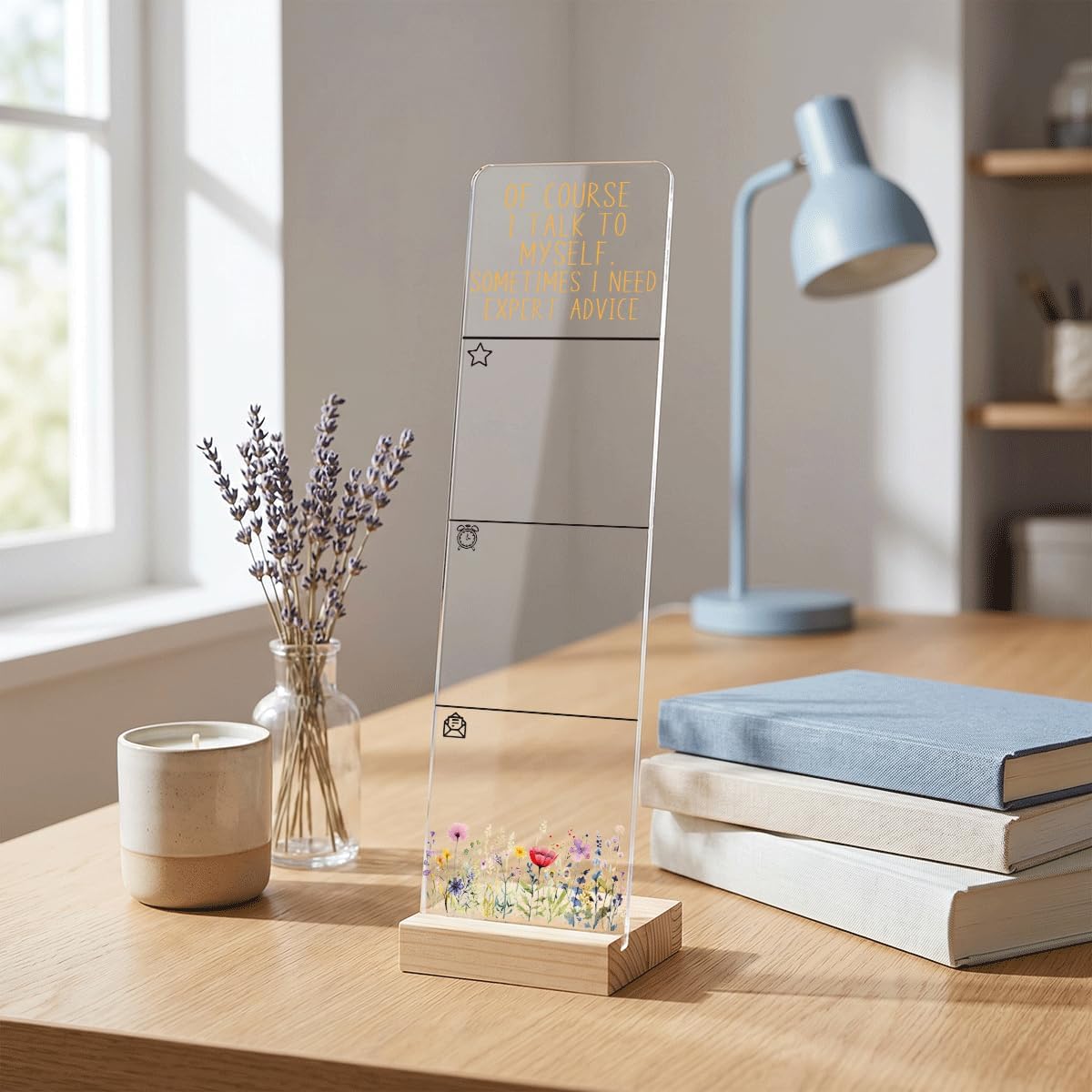 Sticky Note Holder Acrylic Monitor Memo Board Desk Organizers and Accessories Desk Decor Post It Note Holder with 200Pcs Sticky Notes Funny Sarcastic Office Positive Desk Sign